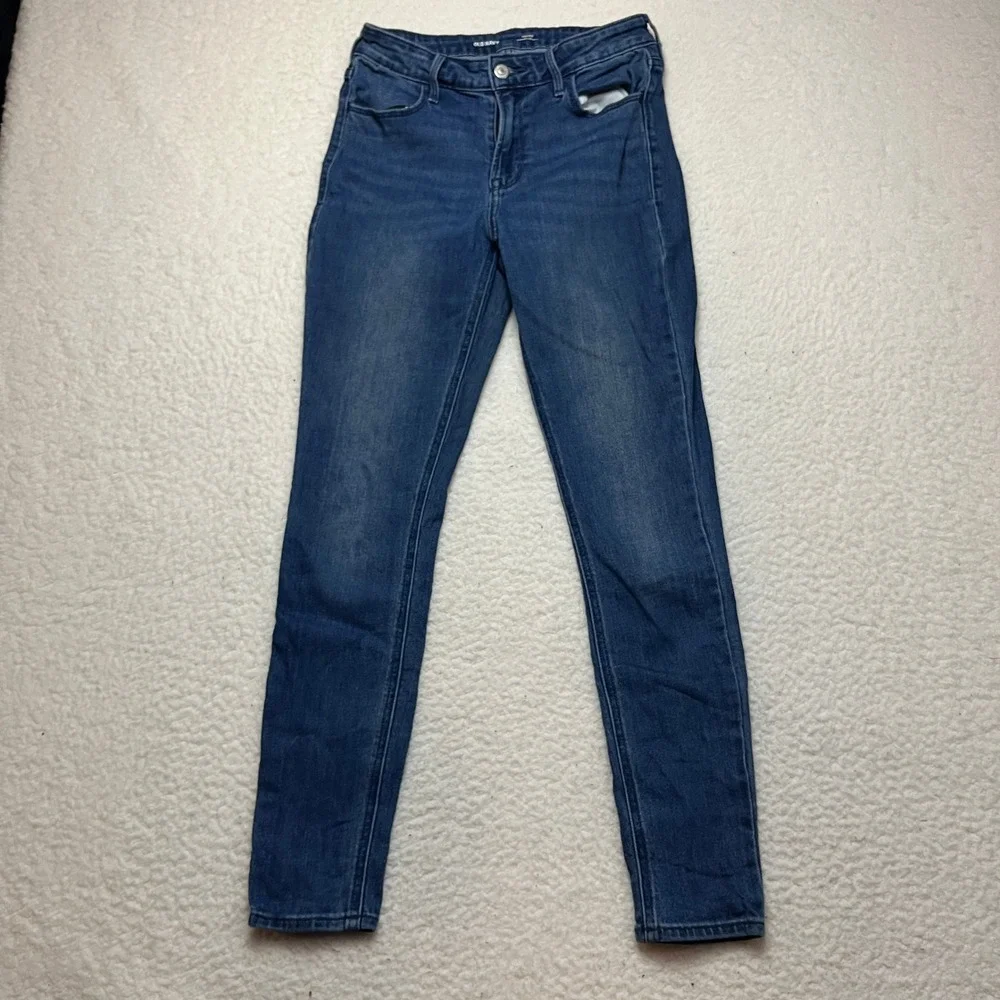 Old Navy‎ Jeans Womens 4 Blue Wow Super Skinny High Rise Stretch Dark Wash Denim